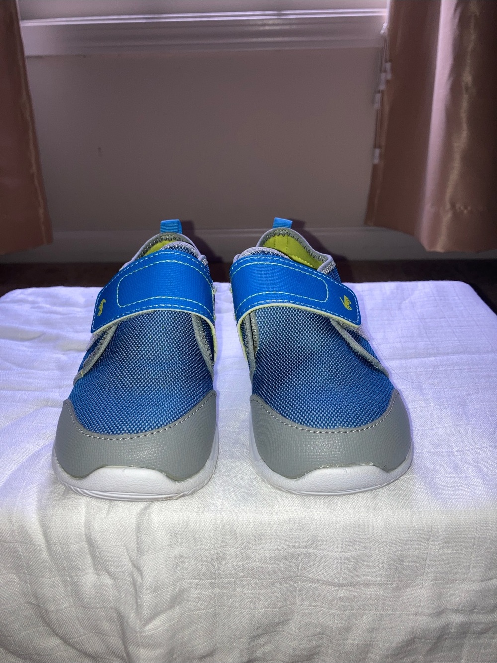 Kids Blue and Gray Velcro Active Sneakers
